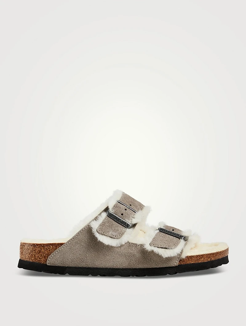 Arizona Shearling-Lined Suede Slide Sandals