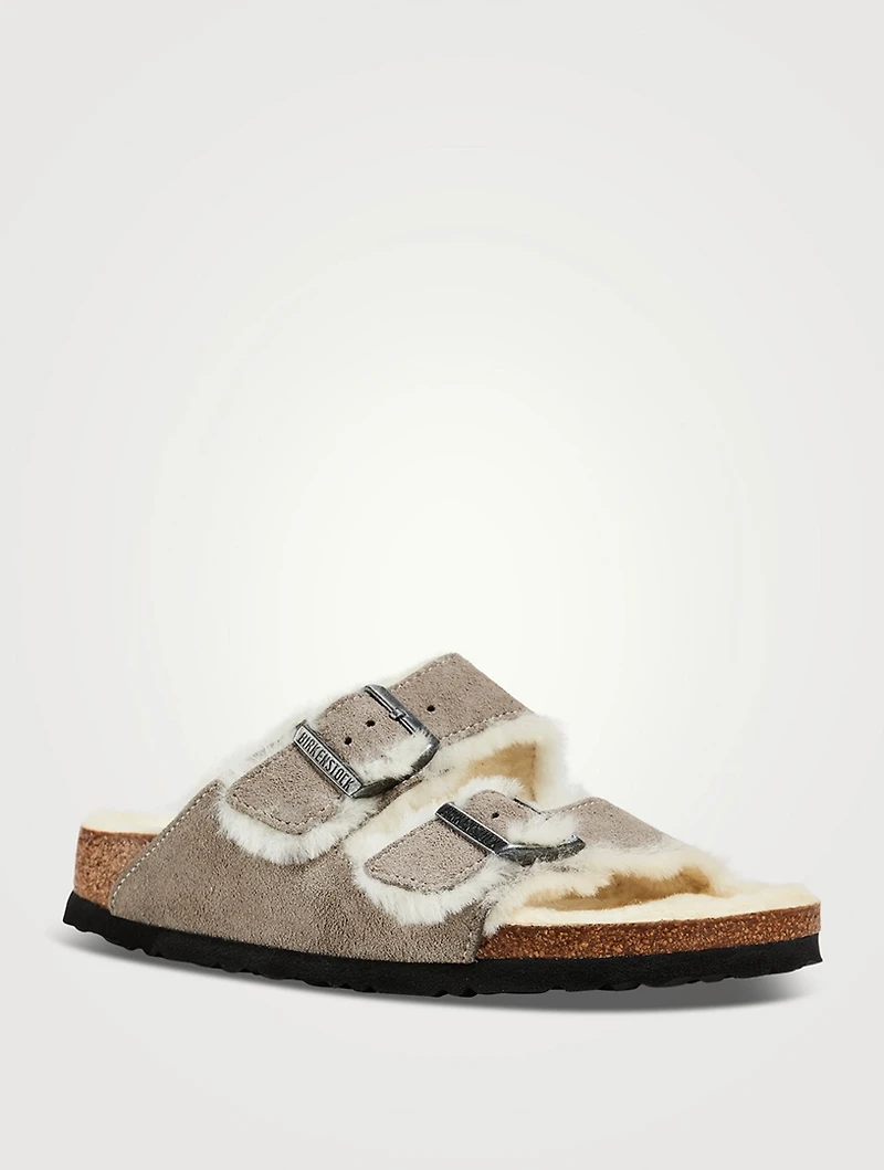 Arizona Shearling-Lined Suede Slide Sandals