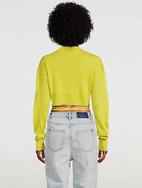 Wool And Cashmere Crop Tie Sweater