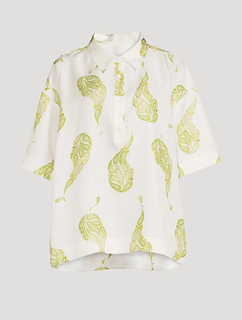 Bahia Silk Short-Sleeve Polo Shirt