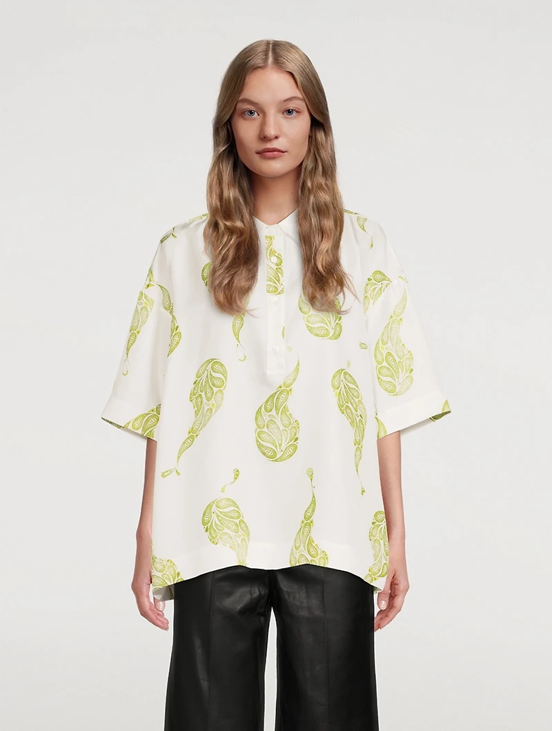 Bahia Silk Short-Sleeve Polo Shirt