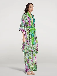 Silk Charmeuse Caftan Bluebell Print