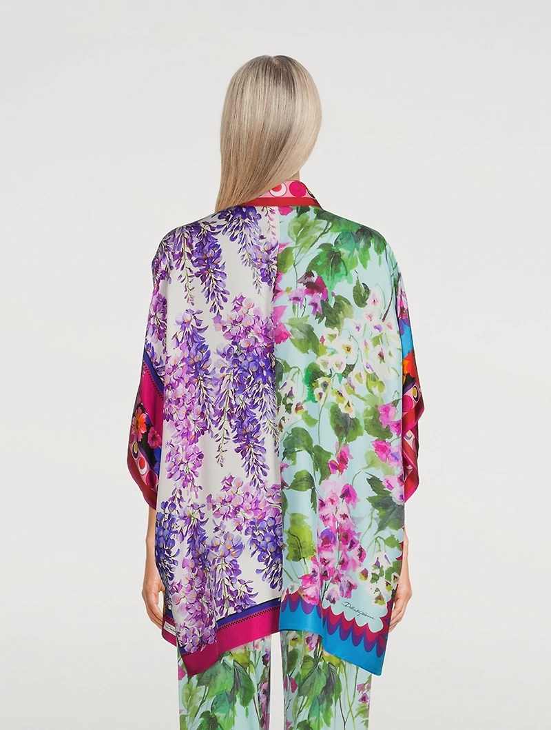 Silk Shirt Mixed Floral Print