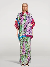 Silk Shirt Mixed Floral Print