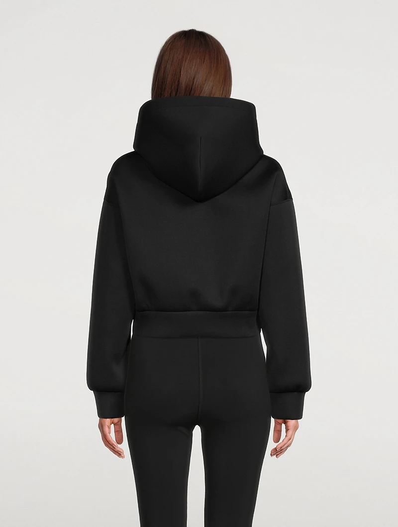 Crystal Logo Cropped Neoprene Hoodie