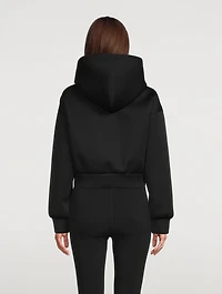 Crystal Logo Cropped Neoprene Hoodie