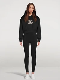 Crystal Logo Cropped Neoprene Hoodie