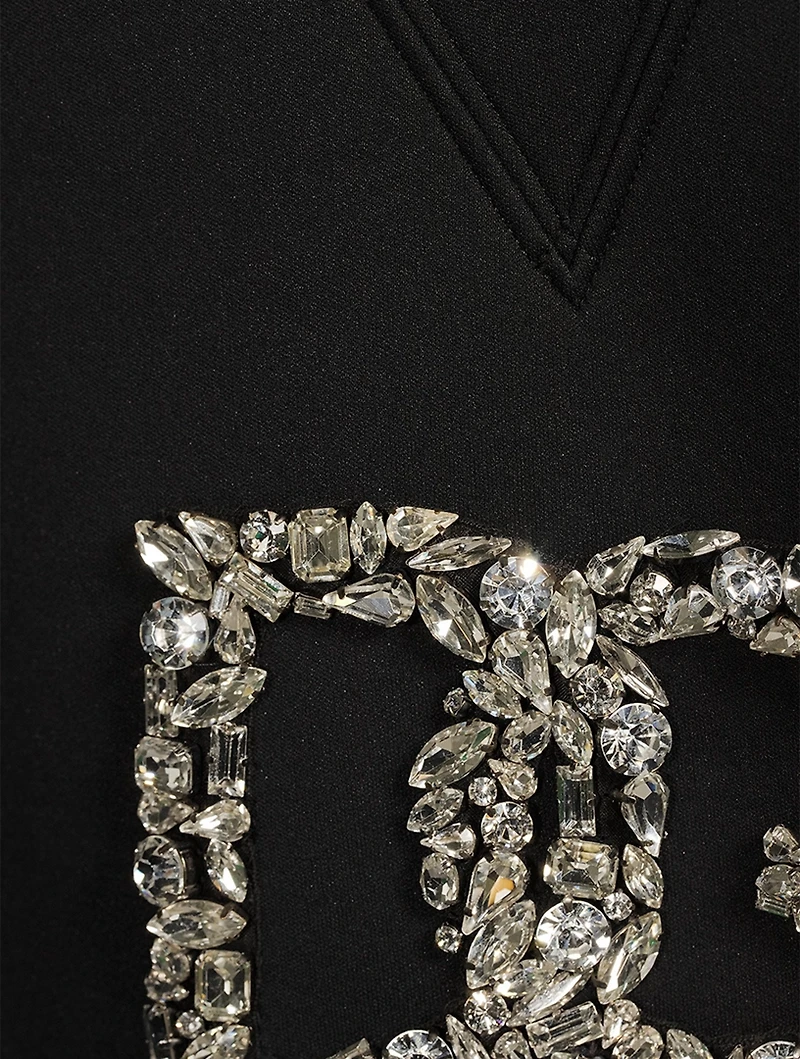 Crystal Logo Cropped Neoprene Hoodie