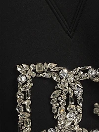 Crystal Logo Cropped Neoprene Hoodie
