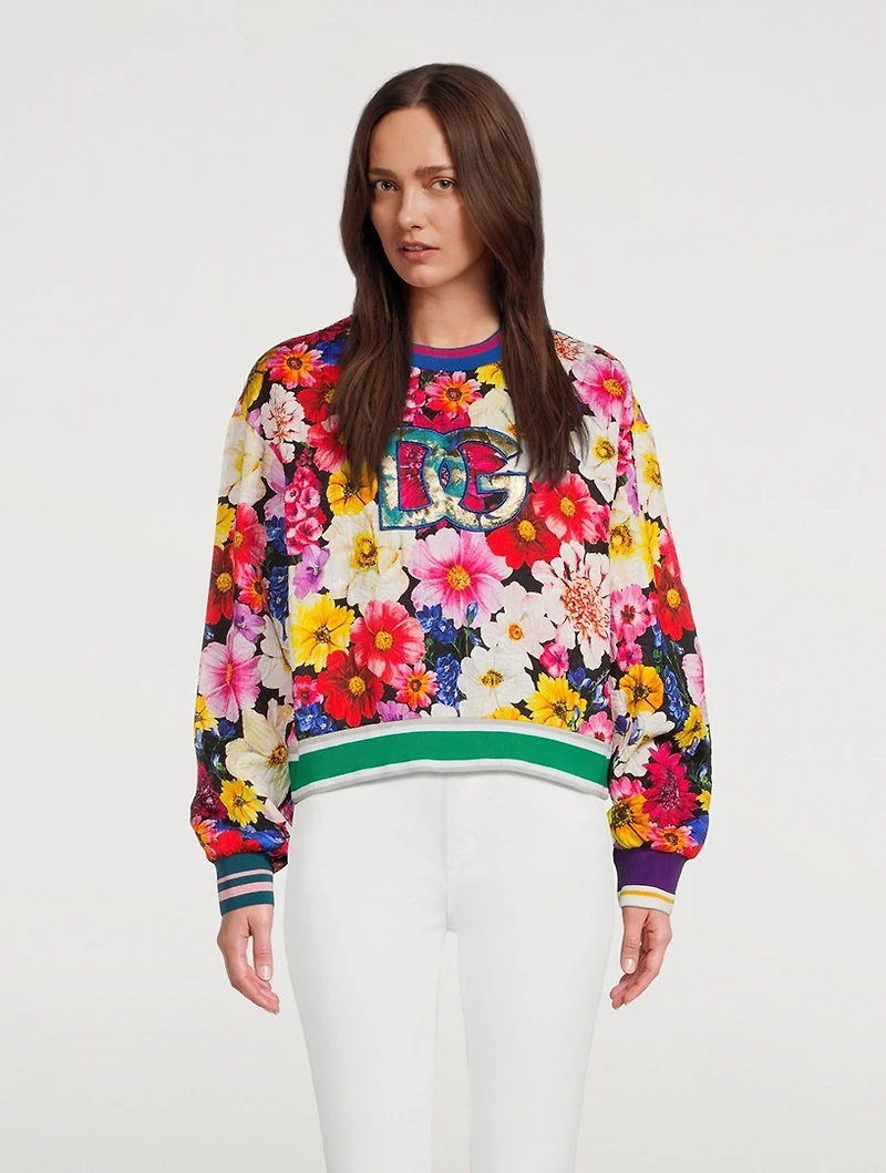 Brocade Logo Sweatshirt Garden Print