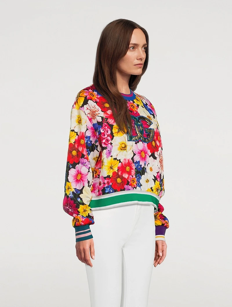Brocade Logo Sweatshirt Garden Print