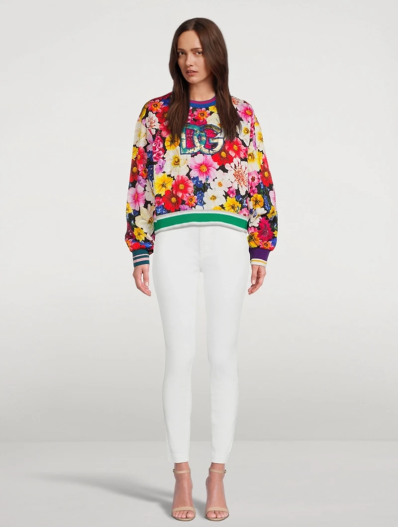 Brocade Logo Sweatshirt Garden Print