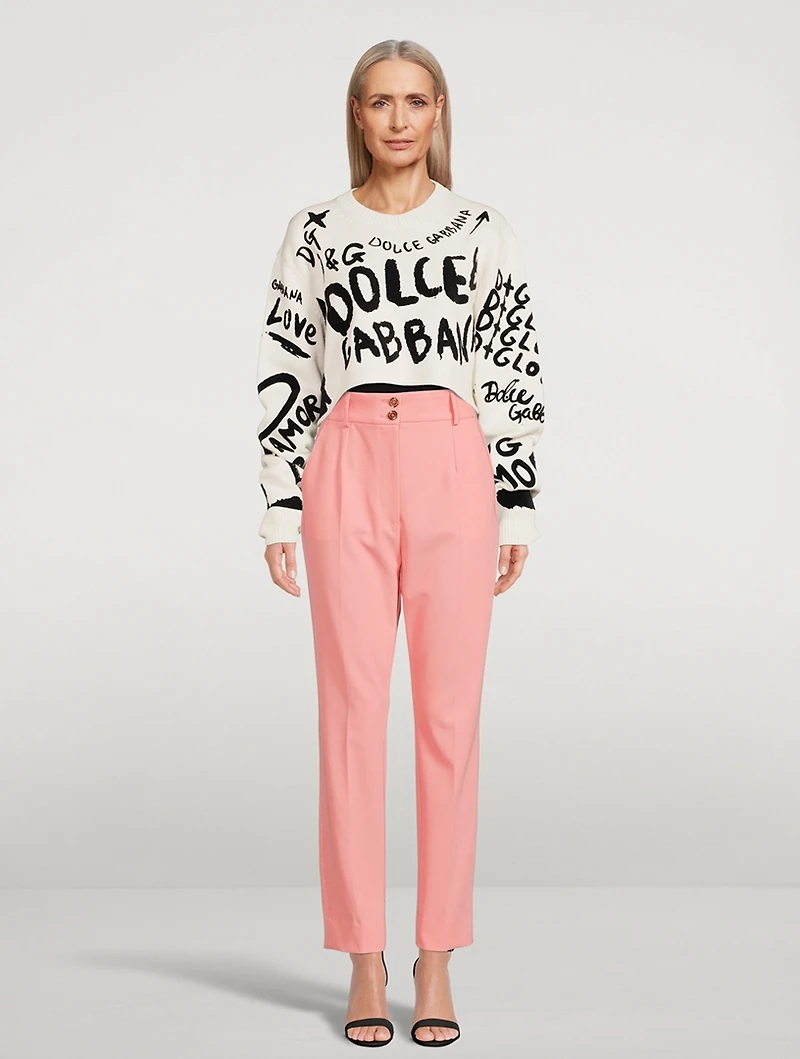 High-Waisted Pleated Trousers
