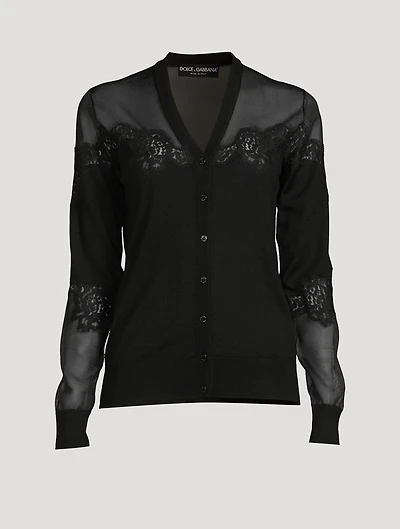 Cashmere And Silk Lace Cardigan