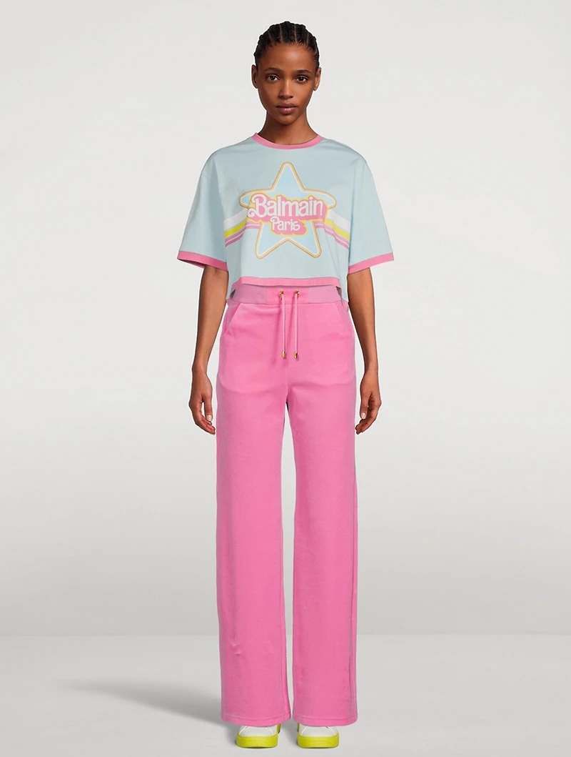 Balmain x Barbie Cropped Logo T-Shirt