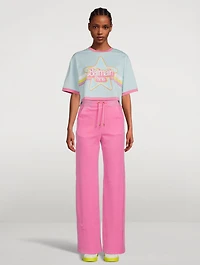 Balmain x Barbie Cropped Logo T-Shirt