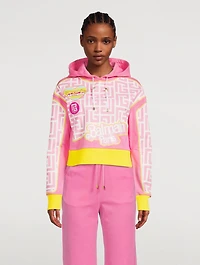 Balmain x Barbie Cropped Hoodie Monogram Print