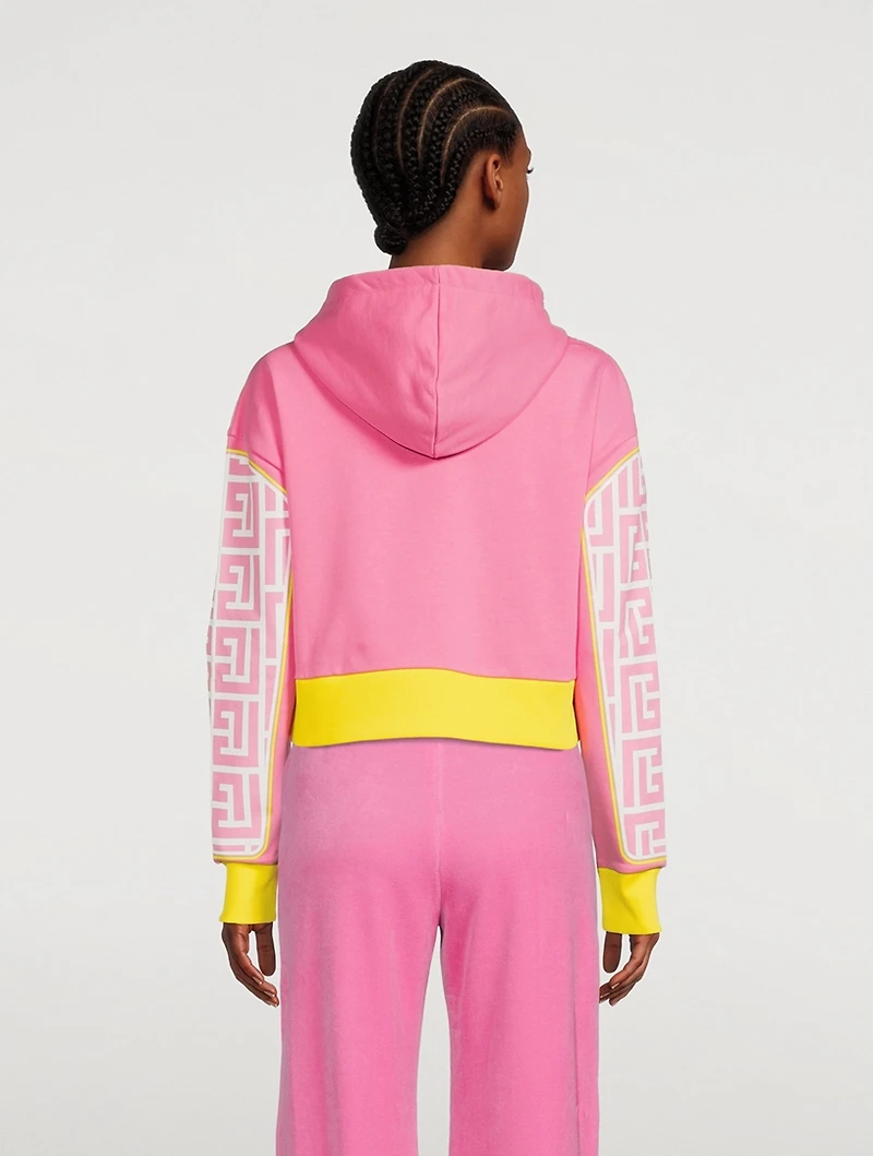 Balmain x Barbie Cropped Hoodie Monogram Print