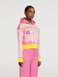 Balmain x Barbie Cropped Hoodie Monogram Print