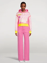 Balmain x Barbie Cropped Hoodie Monogram Print