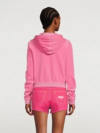 Balmain x Barbie Cropped Velvet Hoodie