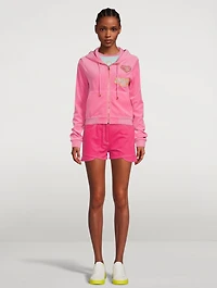 Balmain x Barbie Cropped Velvet Hoodie