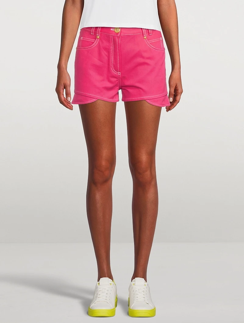 Balmain x Barbie High-Waisted Denim Shorts