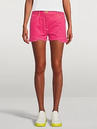 Balmain x Barbie High-Waisted Denim Shorts