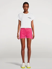 Balmain x Barbie High-Waisted Denim Shorts