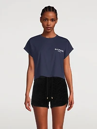 Cotton Crop T-Shirt With Flock Logo