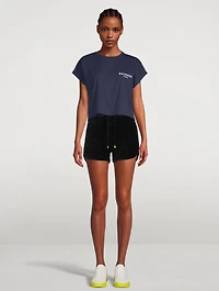 Cotton Crop T-Shirt With Flock Logo