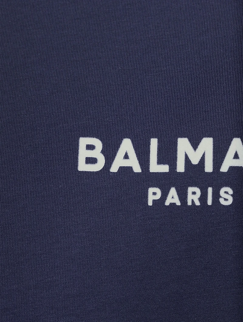 Cotton Crop T-Shirt With Flock Logo