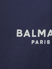 Cotton Crop T-Shirt With Flock Logo