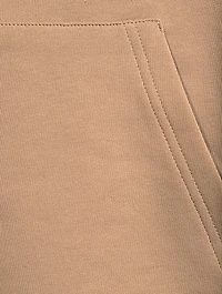 Cropped Cotton Logo Hoodie