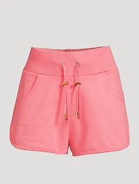 Cotton Sweatshorts With Flock Logo