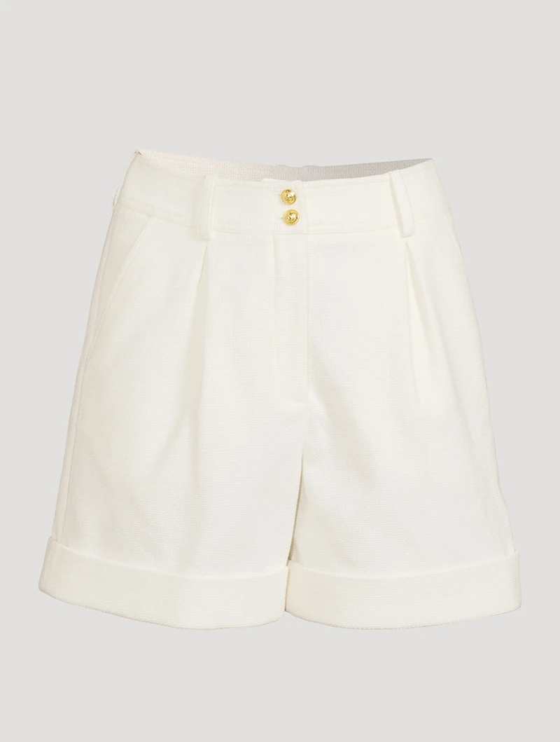 Low-Rise Cotton Pique Shorts