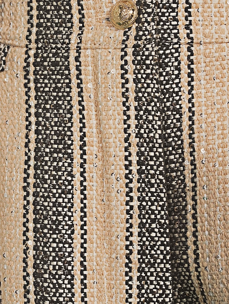 Raffia Cotton Shorts Stripe Print