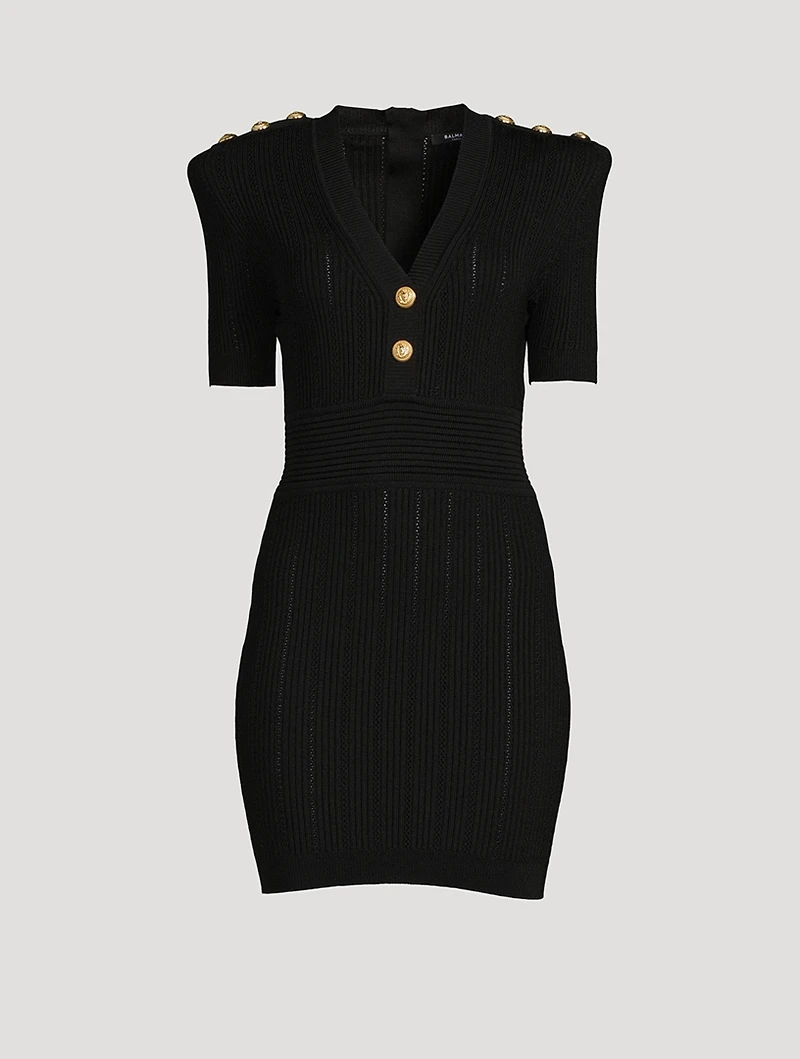 Short-Sleeve Knit Mini Dress
