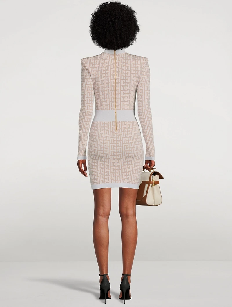 Monogram Jacquard Glitter Mini Dress