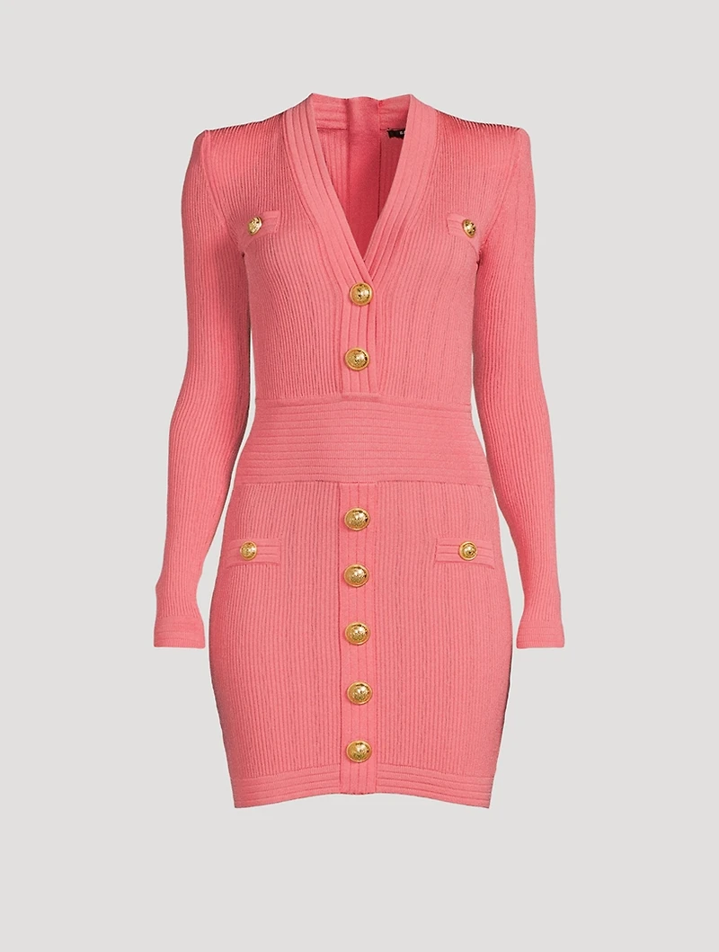 Long-Sleeve Knit Mini Dress