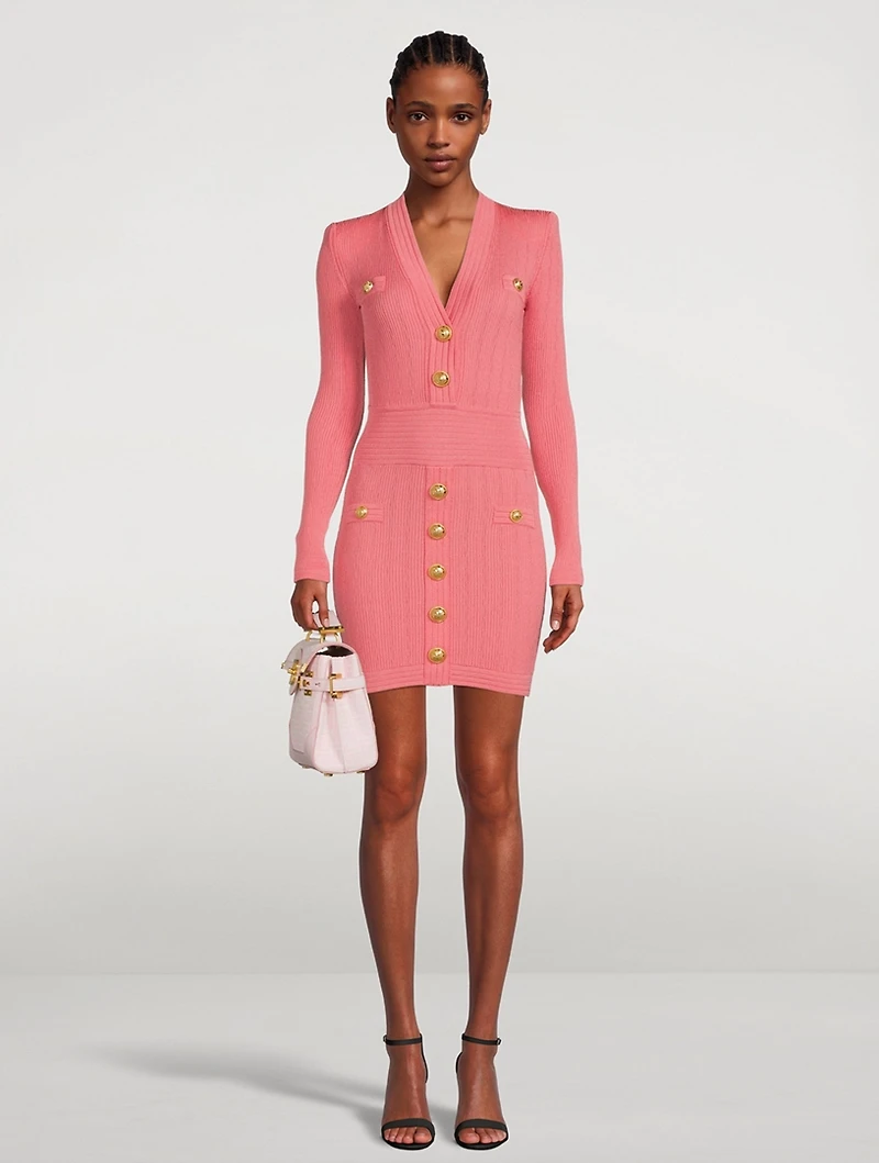 Long-Sleeve Knit Mini Dress