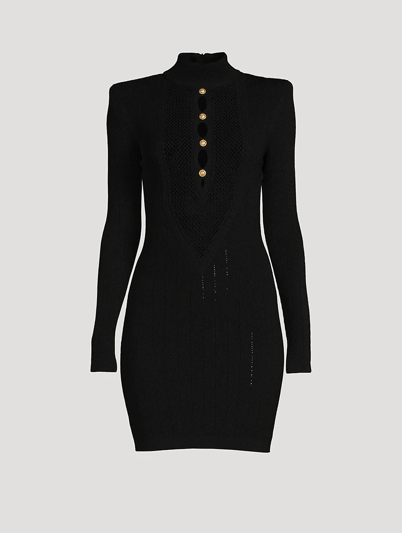 Bib-Front Knit Mini Dress
