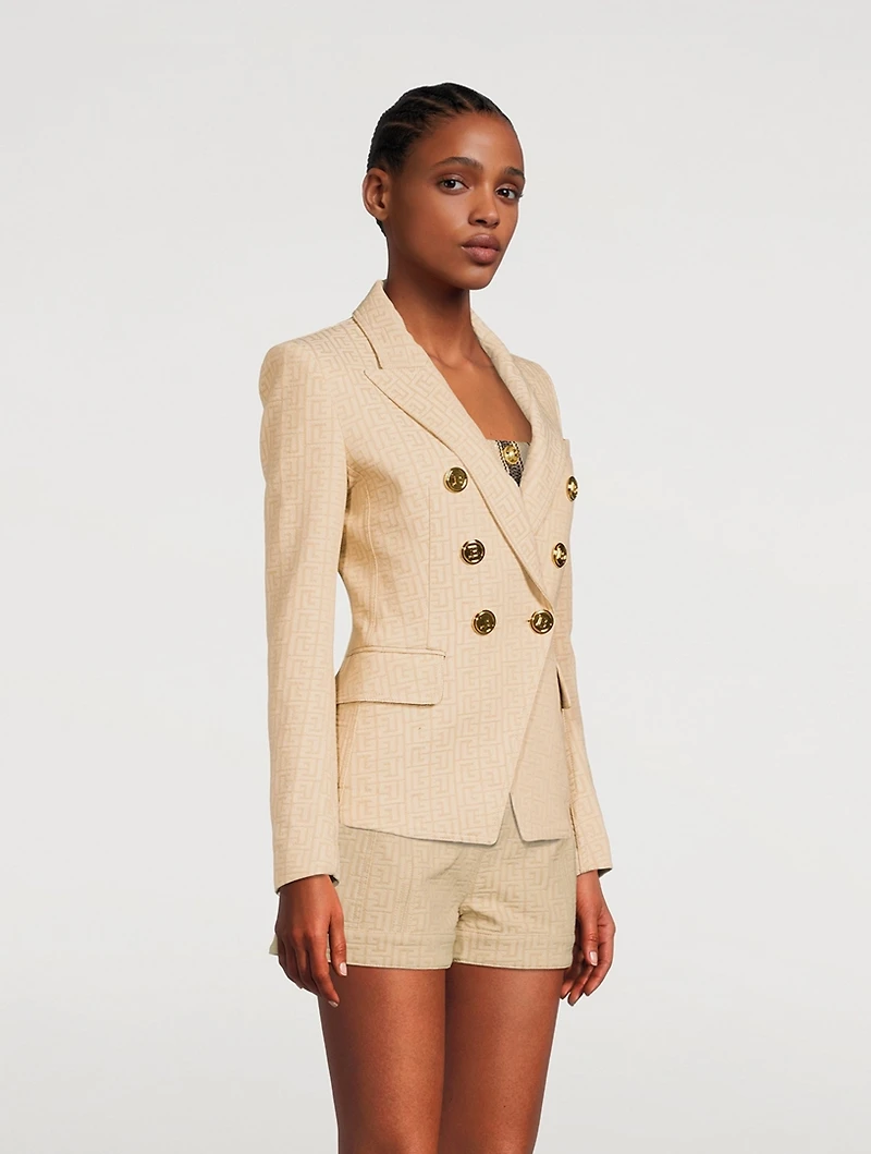 Monogram Jacquard Double-Breasted Blazer