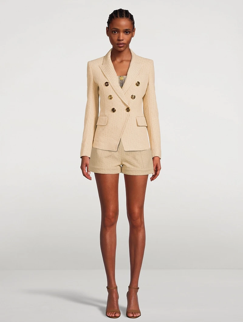 Monogram Jacquard Double-Breasted Blazer