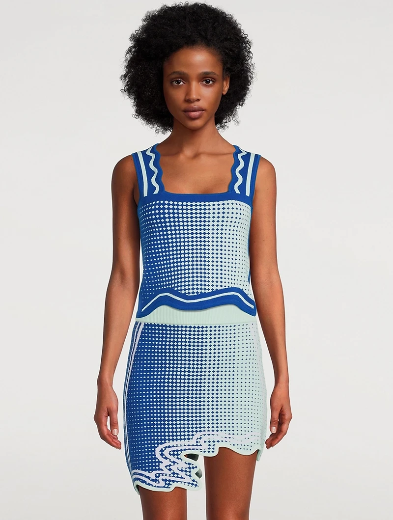 Zane Wavy Cropped Tank Top