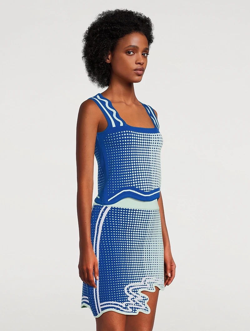 Zane Wavy Cropped Tank Top