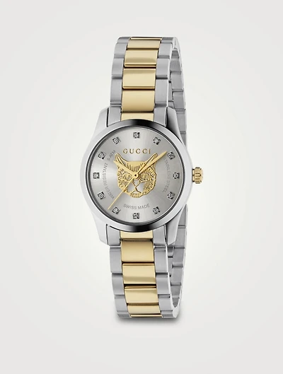 G-Timeless Stainless Steel Bracelet Watch With Diamonds