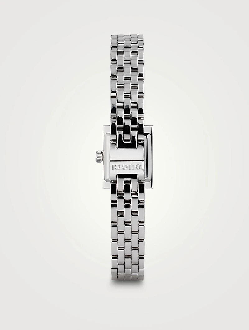 G-Frame Stainless Steel Bracelet Watch With Diamonds