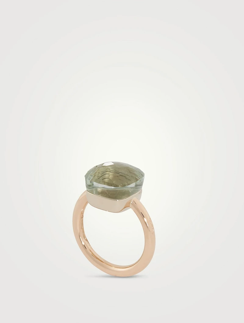 Nudo 18K Rose And White Gold Ring With Prasiolite