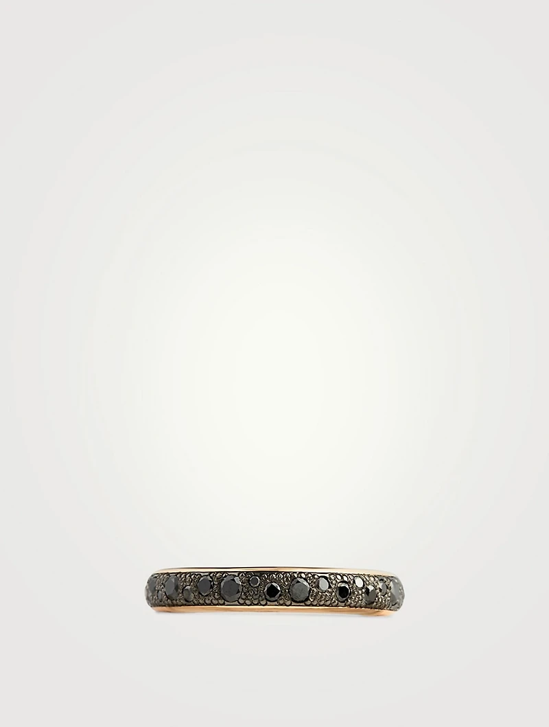 Iconica 18K Rose Gold Ring With Black Diamonds